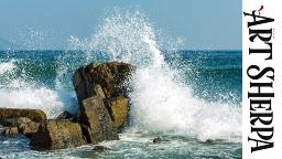 CRASHING WAVES ON ROCKS Beginners Learn to paint Acrylic Tutorial Step by Step