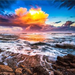 OCEAN SUNSET WAVES Beginners Learn to paint Acrylic Tutorial Step by Step