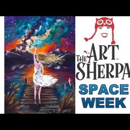 Acrylic Painting tutorial Galaxy Mountain Lake Landscape #spaceweek