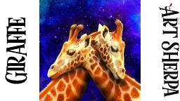 GIRAFFE LOVE STARS  Beginners Learn to paint Acrylic Tutorial Step by Step