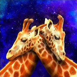GIRAFFE LOVE STARS  Beginners Learn to paint Acrylic Tutorial Step by Step