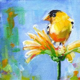 YELLOW BIRD ON FLOWER | Beginners Acrylic Tutorial Step by Step | The Painted Bird Hop