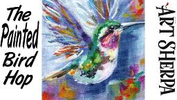 HUMMINGBIRD IN FLIGHT | Beginners Acrylic Tutorial Step by Step | The Painted Bird Hop