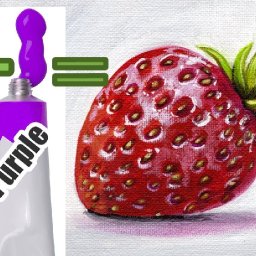 Paint a Red Strawberry WITHOUT Red Paint - Color Mixing technique that you won't believe
