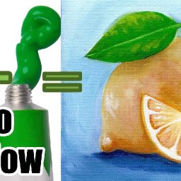 Paint Yellow Lemon WITHOUT ANY Yellow Paint - Color Mixing technique that you won't believe