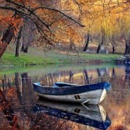AUTUMN LAKE BOAT Beginners Learn to paint Acrylic Tutorial Step by Step