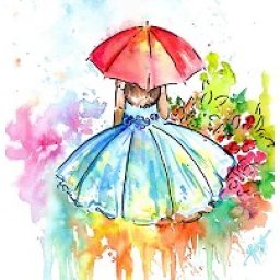  Line and Wash Umbrella Girl Garden Easy How to Paint Watercolor Step by step | The Art Sherpa