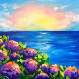 EASY HYDRANGEA OCEAN VIEW Beginners Learn to paint Acrylic Tutorial Step by Step