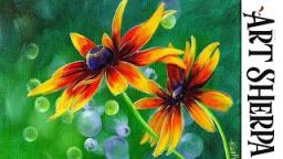 EASY Daisy floral Beginners Learn to paint Acrylic Tutorial Step by Step /Premiere