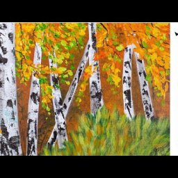 ABSTRACT EASY BIRCH TREES PALETTE KNIFE Beginners Learn to paint Acrylic Tutorial