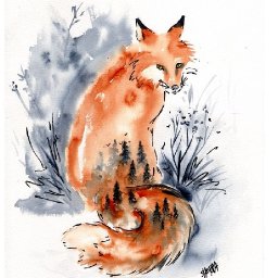 Easy DREAM FOX  line and wash  How to Paint Watercolor Step by step | The Art Sherpa