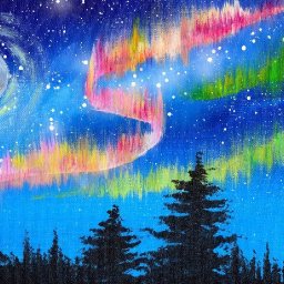 EASY NORTHERN LIGHTS  Beginners Learn to paint Acrylic Tutorial Step by Step
