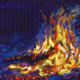 Learn to paint Acrylic Twilight Campfire  Tutorial Step by Step