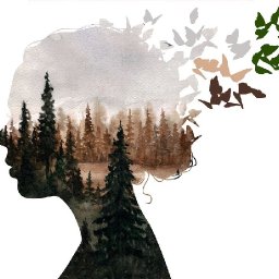 Girl Silhouette with Tree landscape   Easy How to Paint Watercolor Step by step | The Art Sherpa