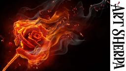 BURNING ROSE IN FLAMES  Beginners Learn to paint Acrylic Tutorial Step by Step