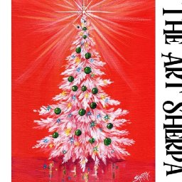 Vintage Christmas Tree Beginners Learn to paint Acrylic Tutorial Step by Step