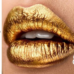 How to paint metal Gold lips Beginners Learn to paint Acrylic Tutorial Step by Step