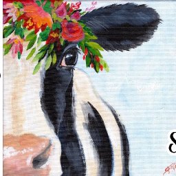 Floral Cow Beginners Learn to paint Acrylic Tutorial Step by Step