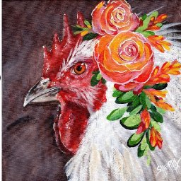 Floral Rooster Beginners Learn to paint Acrylic Tutorial Step by Step | The Art Sherpa