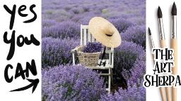 Lavender Chair and Hat  Beginners Learn to paint Acrylic Tutorial Step by Step