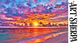 How to paint Sunset Ocean Acrylic Tutorial Step by Step ADVANCED | The Art Sherpa