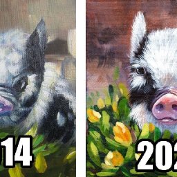 Daily Painting Progress Art before and After Acrylic April Challenge  | The Art Sherpa