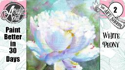 White Peony 🌺🌸🌼 Easy Acrylic Tutorial Step by Step Day 2   #AcrylicApril2022
