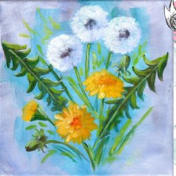 DANDELION PUFF FLORAL 🌺🌸🌼 Easy Acrylic Tutorial Step by Step Day 3   #AcrylicApril2022