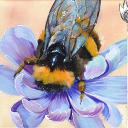 Bee and Flower  Easy Acrylic Tutorial Step by Step Day 6   #AcrylicApril2022