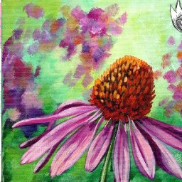 Purple Coneflower  Daisy 🌺🌸🌼 Easy Acrylic Tutorial Step by Step Day 11   #AcrylicApril2022