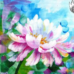 Loose Pink Peony 🌺🌸🌼 Easy Acrylic Tutorial Step by Step Day 18   #AcrylicApril2022