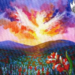 Cloud Angel Wildflower Sunset 🌺🌸🌼 Easy Acrylic Tutorial Step by Step Day 20   #AcrylicApril2022