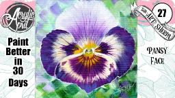 Pansy Flower Face 🌺🌸🌼 Easy FUN Acrylic Tutorial Step by Step Day 27  #AcrylicApril2022
