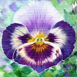 Pansy Flower Face 🌺🌸🌼 Easy FUN Acrylic Tutorial Step by Step Day 27  #AcrylicApril2022