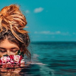 Romantic Girl Swimming in the Ocean    Full beginners Acrylic painting  Tutorial Step by Step