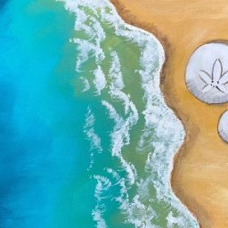 Easy beach painting tutorial for beginners and Tips 4 new painters 🌊🏖 🐚   #AcrylicTutorial