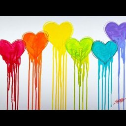 Rainbow Dripping Hearts 🏳️‍🌈 🌈 ❤️ EASY  Beginner Acrylic painting Step by Step #AcrylicTutorial