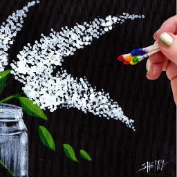 WHITE Lilacs in Mason Jar Q Tip EASY Painting for Beginners  | TheArtSherpa  #AcrylicTutorial