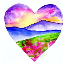 Landscape Heart Easy How to Paint Watercolor Step by step | The Art Sherpa