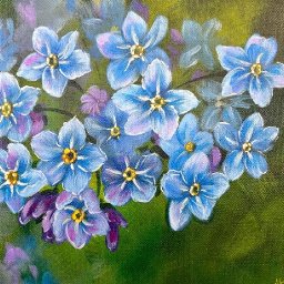 Forget Me Not Flowers 🌺🌸🌼 Beginner Acrylic painting Tutorial Step by Step   #AcrylicTutorial