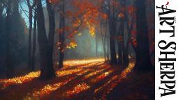 Autumn Forest Path with Dappled Light  Acrylic painting Tutorial Step by Step   #AcrylicTutorial