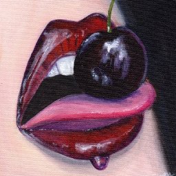 Patron Cherry lips Beginners Learn to paint Acrylic Tutorial Step by Step PART 3