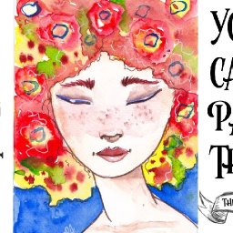 Patron Playful and Abstract Poppy face in watercolor