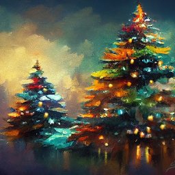 Christmas Trees Glowing Lights  How to paint acrylics for beginners: A step-by-step tutorial