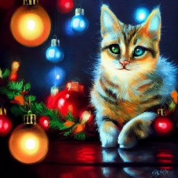 Christmas Kitten 🎄☃️❄️ How to paint acrylics for beginners: A step-by-step tutorial