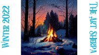 Campfire in winter 🎄☃️❄️ How to paint acrylics for beginners: A step-by-step tutorial