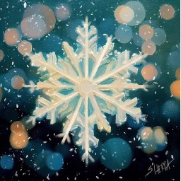 Snowflake and bokeh 🎄☃️❄️ How to paint acrylics for beginners: A step-by-step tutorial