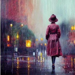 Girl Walking in the Rain City light ❄️ How to paint acrylics for beginners: A step-by-step tutorial