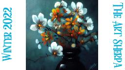 Winter Floral ☃️❄️ How to paint acrylics for beginners: A step-by-step tutorial