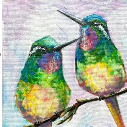 Two Hummingbirds 🌟🎨 How to paint acrylics for beginners: Paint Night at Home